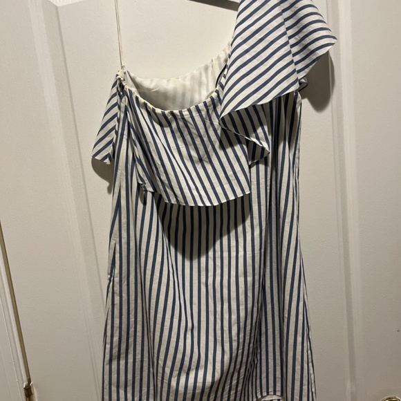 One Shoulder Striped Dress - Picture 2 of 2